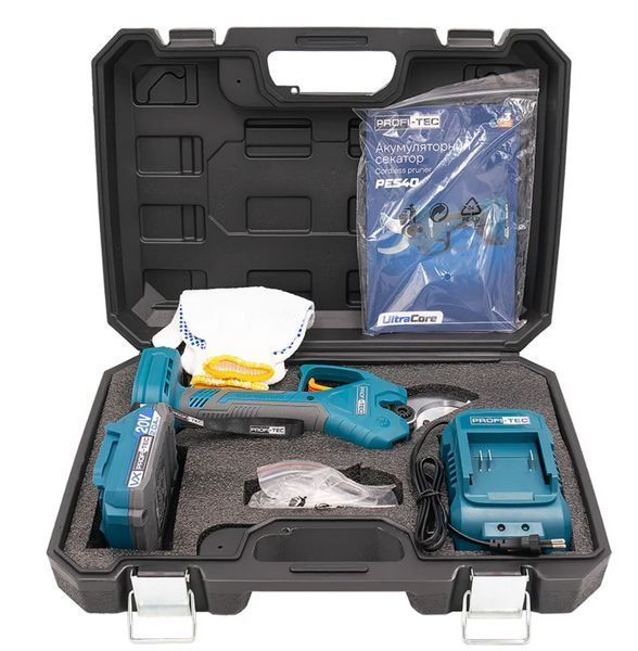 Акумуляторний секатор PROFI-TEC PES40 UltraCore (1&times;PT2020VX (2.0 Аг), зарядний пристрій) 2957266594 фото