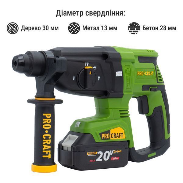 Акумуляторний перфоратор Procraft PHA40 Кейс (без АКБ та ЗП) 2914938309 фото
